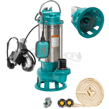 Kalový set - Ponorné kalové čerpadlo V 2200 s drtičom a hadicou 30m 