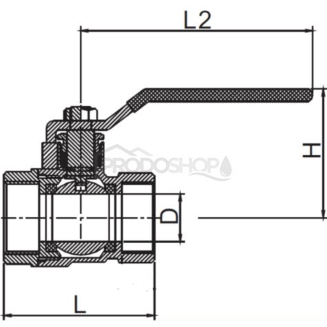 Guľový ventil 1" FF,P