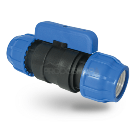 PE integrovaná spojka s guľovým ventilom 32x32