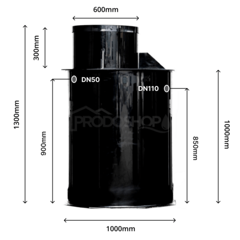 Prečerpávacia kanalizačná šachta KOMPAKT 1300x1000