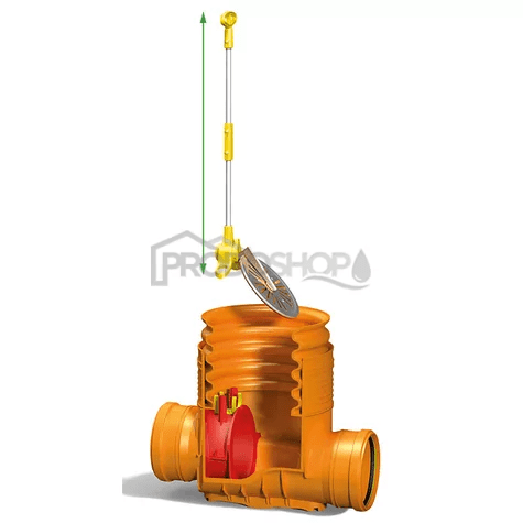 Schéma zapojenia: Použitie revíznej šachty DN 400 so spätnou klapkou