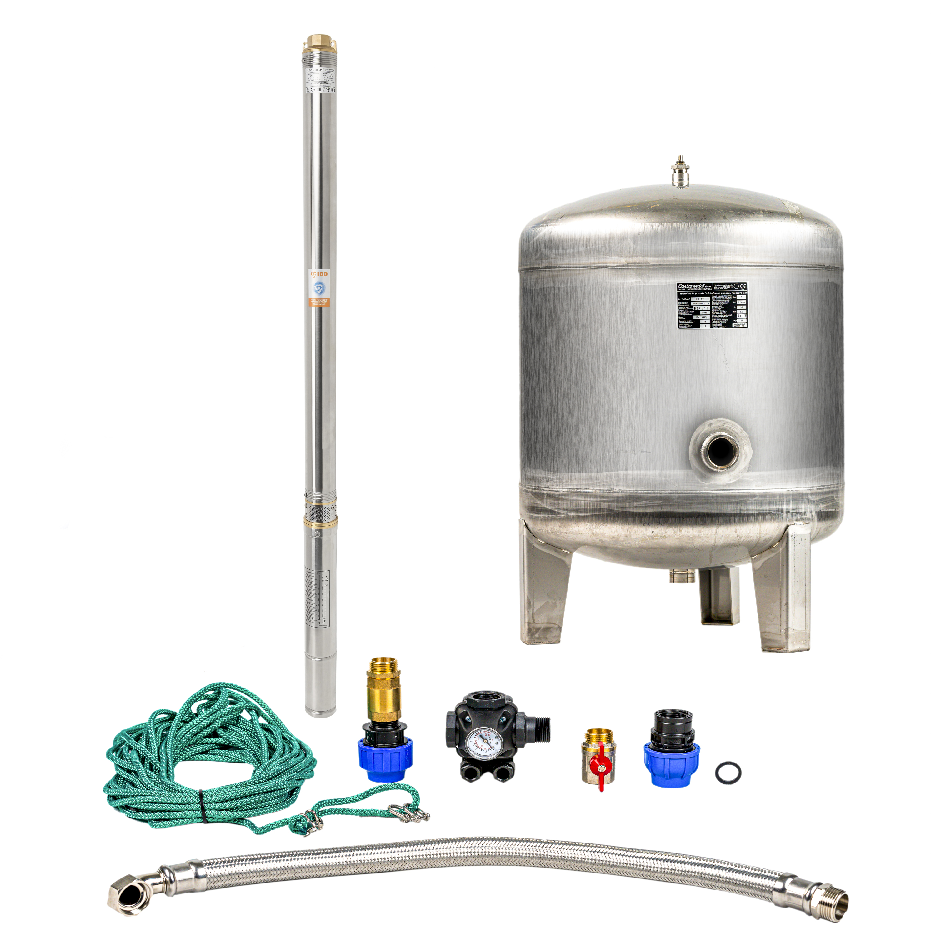 Domáca vodáreň s ponorným čerpadlom 3" STM 16 / 90l nerez - RTS